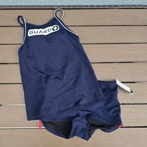 TYR Women's Navy Life Guard Tankini Racerback W/ Boyshorts Size S New Sample